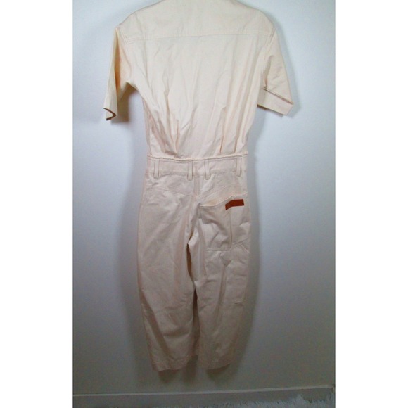 Rivet Utility‎ Jumpsuit Coveralls Size X-Small Ivory New Yorker Short Sleeve - Picture 4 of 12